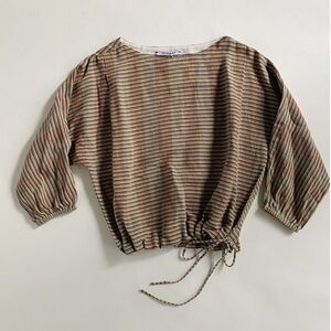 Nymane Like New Sollen Tonal Woven Cotton Top